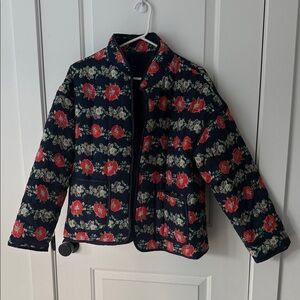 Floral Women's Jacket - Red and Blue